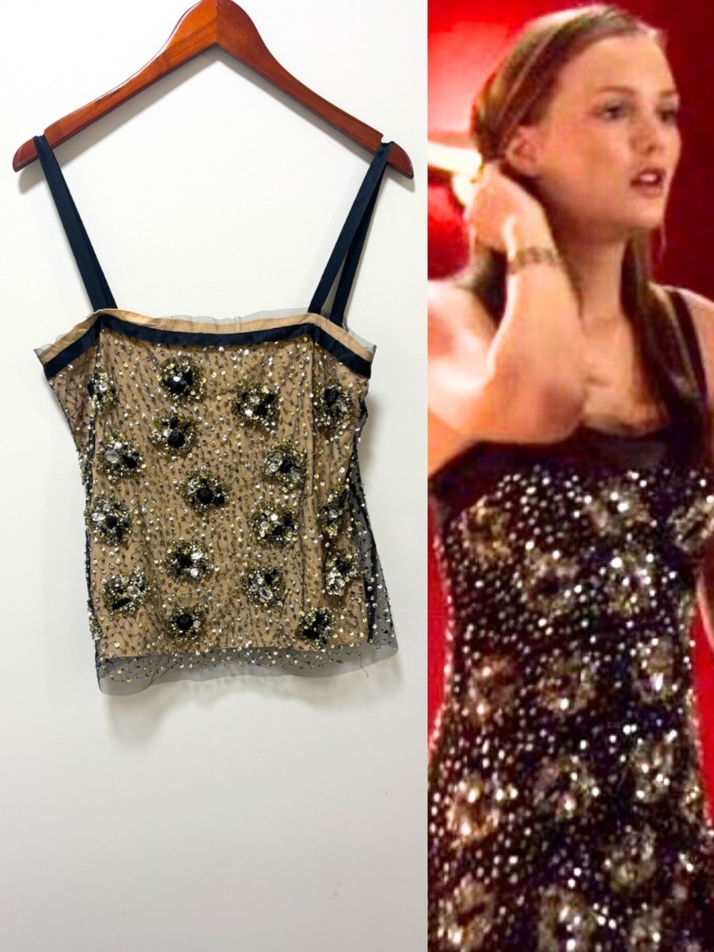 NWT Milly Embellished Beaded Sequin Camisole Top ASO Blair Waldorf Gossip Girl